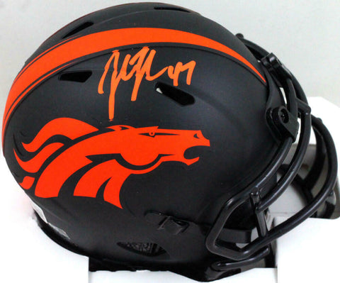 John Lynch Autographed Denver Broncos Eclipse Mini Helmet- Beckett W *Orange