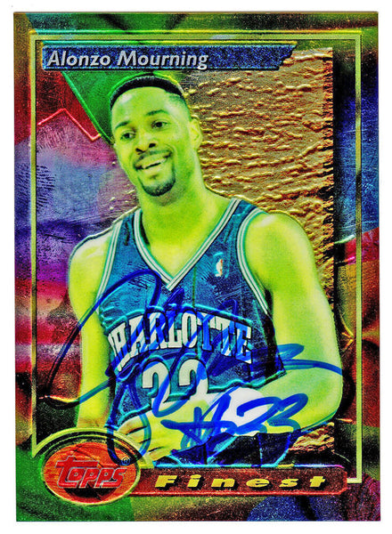 Alonzo Mourning autographed Hornets 1993-94 Topps Finest Card #201 -SS COA