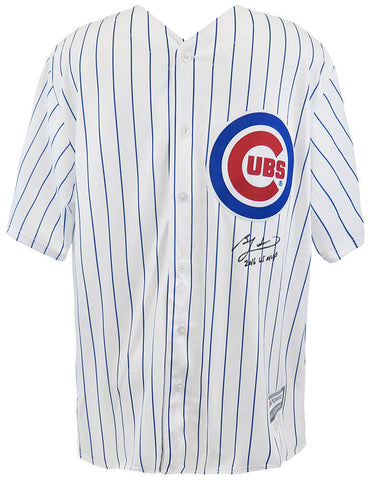 Ben Zobrist Signed Cubs White Pinstripe Majestic Rep Jersey w/16 WS MVP (SS COA)
