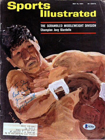 Joey Giardello Autographed Sports Illustrated Magazine Beckett BAS #B63865