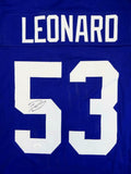Darius Leonard Autographed Blue Pro Style Jersey - JSA W *Black