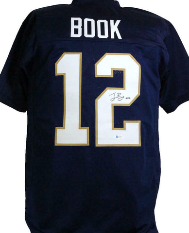 Ian Book Autographed Blue College Style Jersey - Beckett W *Black