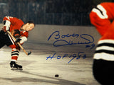 Bobby Hull Autographed 16x20 BlackHawks Shooting Photo w/ HOF and JSA Witnessed