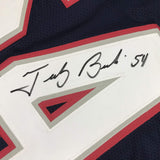 Autographed/Signed Tedy Bruschi New England Blue Football Jersey JSA COA