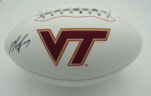 Michael Vick Signed Virginia Tech Hoakies Logo Football (JSA COA) Falcons Q.B.