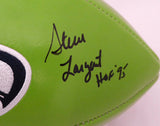 STEVE LARGENT AUTOGRAPHED SEAHAWKS GREEN LOGO FOOTBALL "HOF 95" MCS HOLO 161482