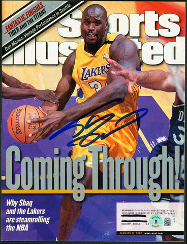 Lakers Shaquille O'Neal Signed 2000 Sports Illustrated Magazine BAS Witnessed