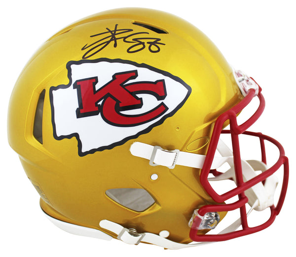 Chiefs Travis Kelce Signed Flash Full Size Speed Proline Helmet BAS Witnessed
