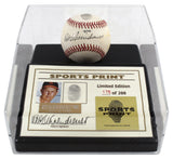 Red Schoendienst Signed Thumbprint Baseball LE #'d/200 w/ Display Case BAS