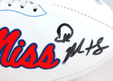 DK Metcalf/AJ Brown Autographed Ole Miss Rebels Logo Football - Beckett W Holo