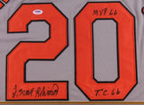 Frank Robinson Signed Orioles 35x39 Custom Framed Jersey Display"MVP 66 & TC"