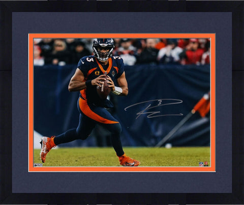 Framed Russell Wilson Denver Broncos Autographed 16" x 20" Running Photograph