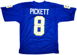 PITTSBURGH PANTHERS KENNY PICKETT AUTOGRAPHED BLUE JERSEY BECKETT BAS QR 202978