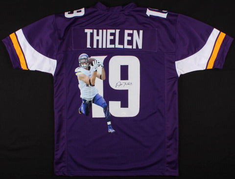 Adam Thielen Signed Minnesota Vikings Jersey with Custom Picture Print (TSE COA)
