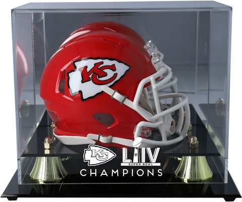 Kansas City Chiefs Super Bowl LIV Champs Golden Classic Mini Helmet Display Case