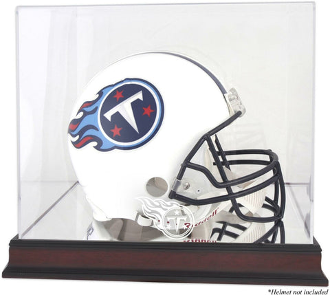 Titans Mahogany Helmet Logo Display Case with Mirror Back-Fanatics