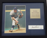 Tom Seaver Signed New York Mets Cut Signature in 9"x11" Framed Display (JSA COA)