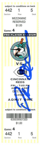Deion Sanders Signed Cincinnati Reds 4/4/1997 @ Marlins Ticket BAS 37164