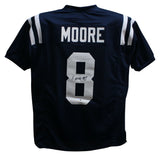 Elijah Moore Autographed/Signed College Style Blue XL Jersey Beckett 34811