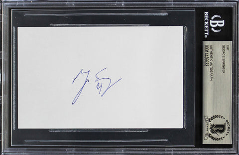 Blue Jays George Springer Authentic Signed 3x5 Cut Signature BAS Slabbed
