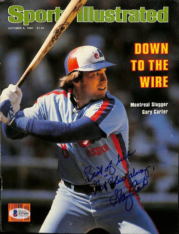 Gary Carter Signed Montreal Expos Sports Illustrated Magazine Cover BAS S37695