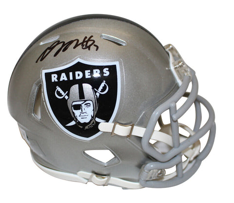 Davante Adams Autographed Las Vegas Raiders Flash Mini Helmet Beckett 38035