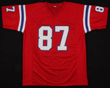 Ben Coates Signed New England Patriots Red Jersey (JSA COA) Super Bowl XXXV TE