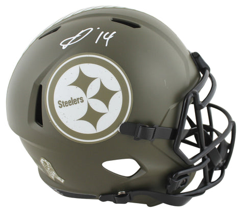 Steelers George Pickens Signed Salute To Service Full Size Speed Rep Helmet JSA