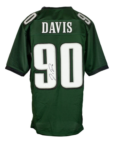 Jordan Davis Signed Custom Green Pro Style Football Jersey JSA