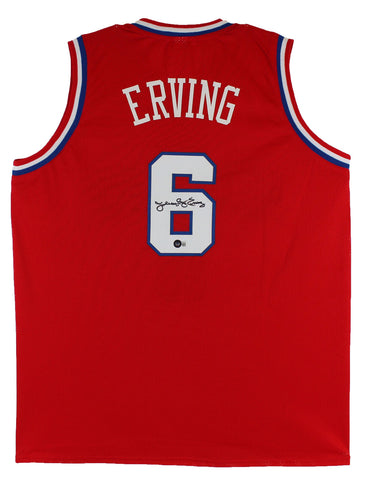 Julius "Dr. J" Erving Authentic Signed Red Pro Style Jersey BAS Witnessed