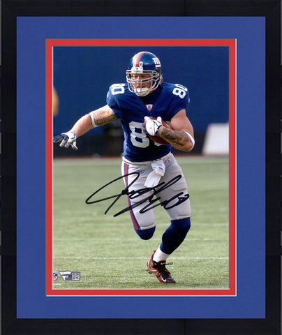 Framed Jeremy Shockey New York Giants Signed 8x10 Hurdle Photo