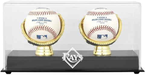 Tampa Bay Rays Gold Glove Double Baseball Logo Display Case