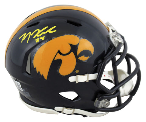 Iowa T.J. Hockenson Authentic Signed Mini Helmet Autographed BAS Witnessed