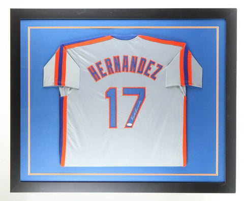 Keith Hernandez Signed New York Mets 35" x 43" Custom Framed Jersey (JSA COA)