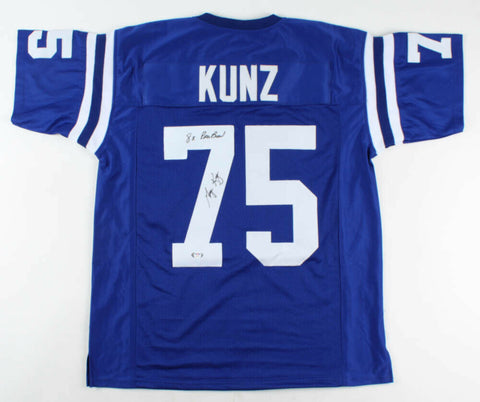 George Kunz Signed Indianapolis Colts Jersey Inscribed 8x Pro Bowl (PSA COA)