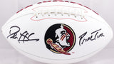 Deion Sanders Signed Florida State Logo Football w/Prime Time-Beckett W Holo