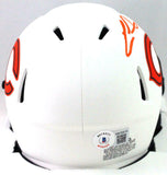 Cole Kmet Autographed Chicago Bears Lunar Speed Mini Helmet- Beckett W *Orange