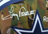 Tony Dorsett Signed Cowboys F/S Camo Speed Authentic Helmet w/5 Stats-BAW Holo