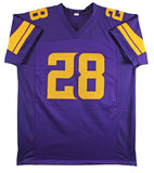 Adrian Peterson Authentic Signed Purple Pro Style Jersey w/ Yellow #'s BAS Wit