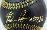 Nolan Ryan Autographed Rawlings OML Black Baseball W/ 5714 Ks- AIV Hologram *G
