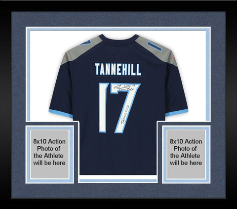 Frmd Ryan Tannehill Tennessee Titans Signed Navy Game Jersey & "Tannessee" Insc