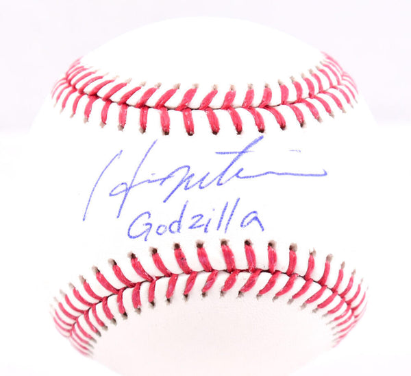 Hideki Matsui Autographed Rawlings OML Baseball w/Godzilla - Beckett W Hologram