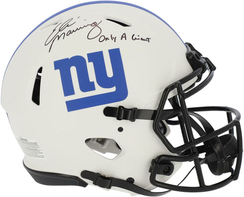Eli Manning NY Giants Signed Lunar Eclipse Alternate Helmet & Only A Giant Insc