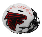Morten Andersen Signed Atlanta Falcons Speed Authentic Lunar Helmet With 3 Insc