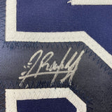 Framed Autographed/Signed Randy Arozarena 33x42 Tampa Dark Blue Jersey JSA COA