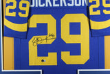 ERIC DICKERSON (Rams throwback TOWER) Signed Autographed Framed Jersey Beckett