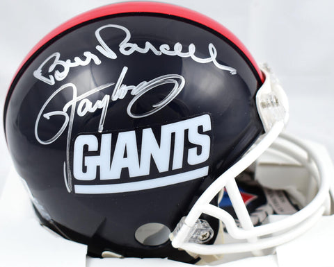 Bill Parcells Lawrence Taylor Signed New York Giants Mini Helmet- Beckett W Holo