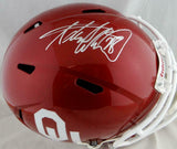 Adrian Peterson Signed Oklahoma F/S Riddell Speed Helmet Beckett Wit *Silver Top
