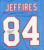 Haywood Jeffires Autographed Blue Pro Style Jersey - JSA W Auth *8