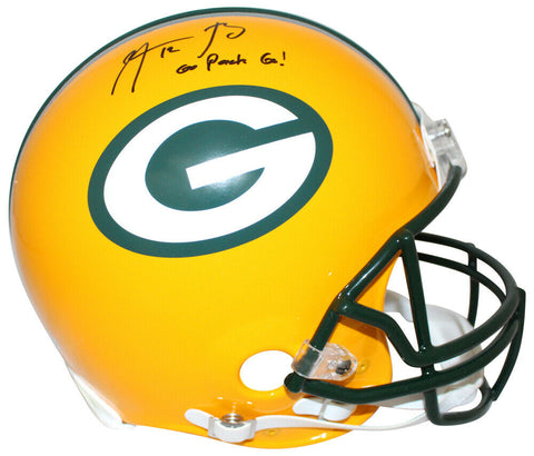 Aaron Rodgers Signed Green Bay Packers Authentic Helmet Go Pack Go!